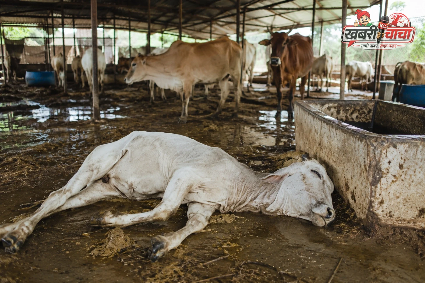 जनविरोध के बावजूद बनी गौशाला में हुई घटना; स्थानीय लोगों ने चारा, सफाई और रखरखाव पर उठाए सवाल, जांच की मांग