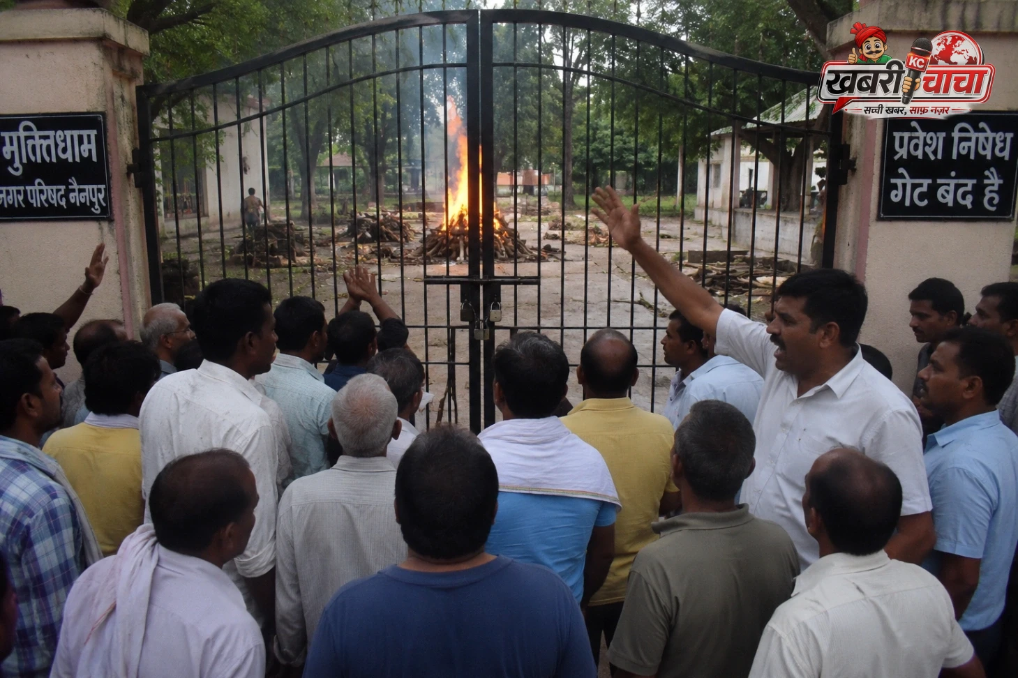 गौशाला विवाद से बिगड़ी मुक्तिधाम की व्यवस्था, मुख्य गेट पर ताला लगने से परिजन परेशान—क्या चुनाव में जनता देगी जवाब?